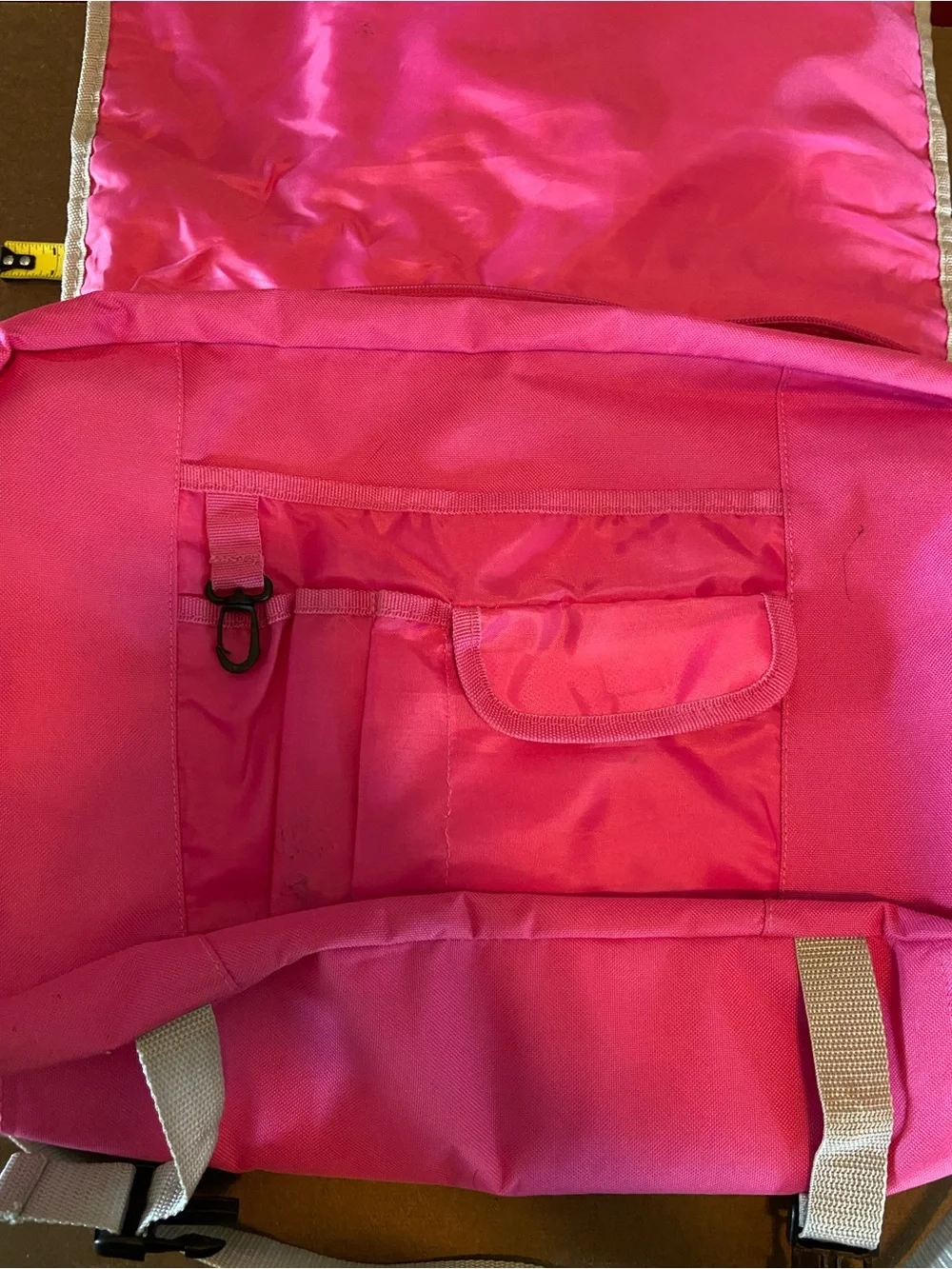 Bright Pink Women's Laptop Messenger Bag with Contrast Trim